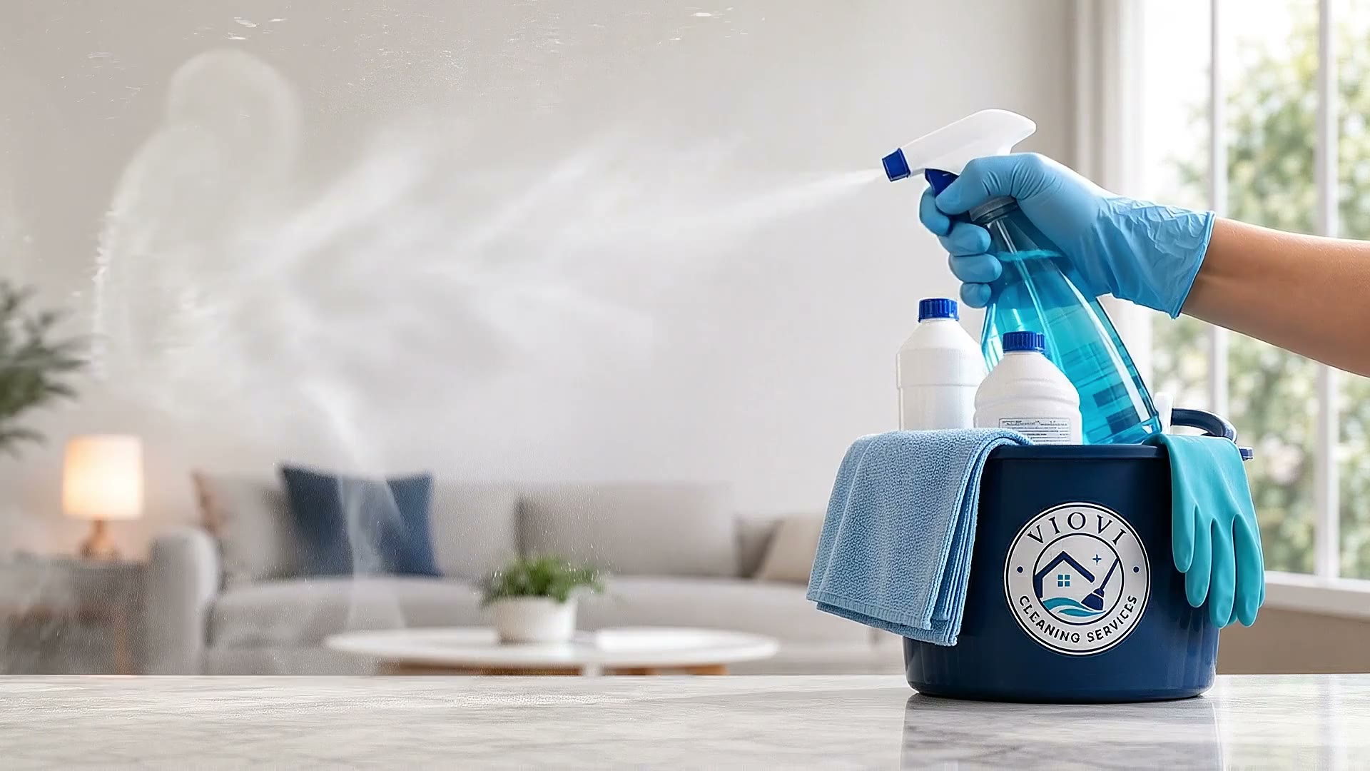 Viovi cleaner working in a bright, freshly cleaned home
